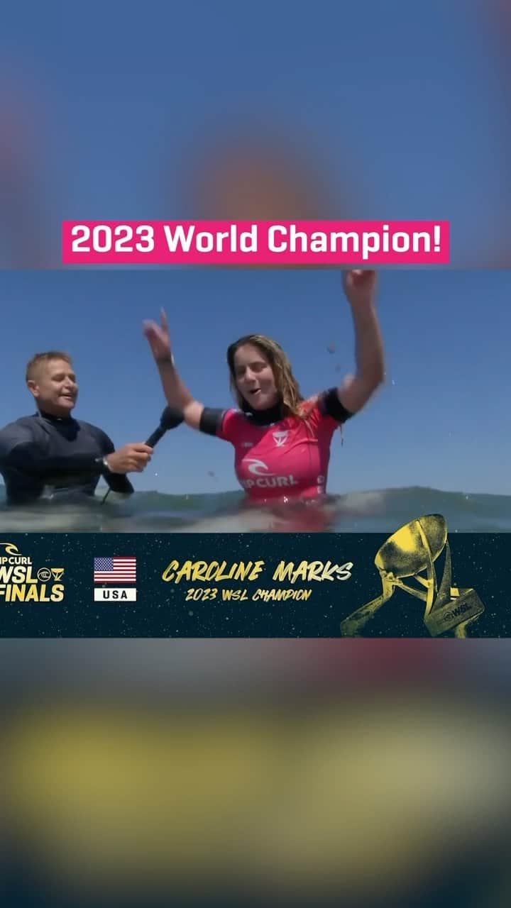 世界プロサーフィン連盟（WSL）のインスタグラム：「Florida is back on top! 🇺🇸🏆 @caroline_markss #RipCurlWSLFinals @ripcurl @ripcurl_women」