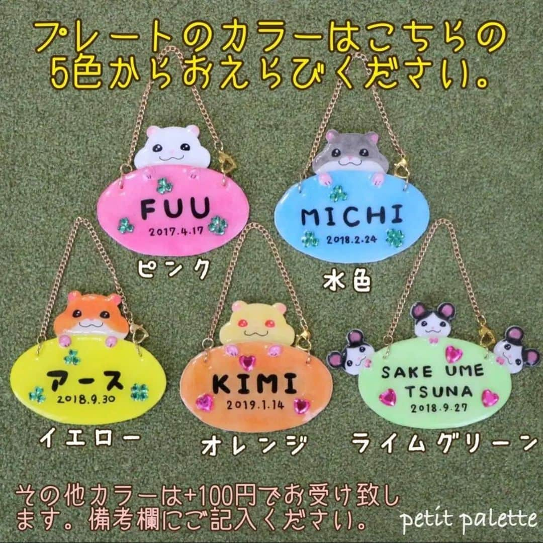 hamster_mocoのインスタグラム：「お待たせいたしました🐭✨️  本日9月10日よりオリジナルグッズショップ【petit palette🐾】で うちの子お名前プレートやまるっと小動物展で人気があった新作グッズ数点の販売を開始いたしました🤗  #うちの子お名前プレート  ショップはプロフィール欄のリンクからご覧いただけます🔗 本日でしたらストーリーズにもリンクが貼ってありますのでぜひサイトに遊びにきていただけると嬉しいです☺️  ※ご注文いただいてから作成させて頂きますのでご注文からお届けまでの期間を最長で30〜40日程頂く場合がございます🙇🏻‍♀️ お急ぎの方はご注意ください🙌🏼 2023.9.10 ✼••┈┈••✼••┈┈••✼••┈┈••✼••┈┈••✼ #ミンネ #ミンネで販売中   #ハムスター#ジャンガリアンハムスター#ジャンガリアン#ブルーサファイア#ブルーサファイアハムスター#ジャンガリアンブルーサファイア#ふわもこ部 #モフモフ#ペット#ハムスタグラム  #モルモットパル#モルモット#イングリッシュモルモット#モルモットのいる生活#モルモットベビー#モルモット好きと繋がりたい」