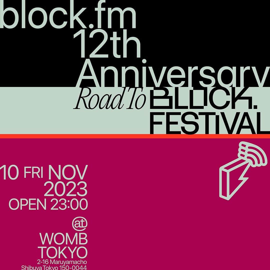 Block.fmのインスタグラム：「block.fm 開局12周年イベント「block.fm 12th Anniversary Road To BLOCK.FESTIVAL」開催決定!!  11月10日(金) OPEN 23:00 at WOMB TOKYO @womb_tokyo   #blockfm パーソナリティー陣が集結します🔥  数量限定の前売りチケットも販売スタート🎫  詳細はプロフィール→Linkin.bioから👀  🔊LINE UP🔊 80KIDZ @80kidz_official @alifrom80kidz @jun80kidz  Aile The Shota @lethe_shota  Beginning Crew @beginningtokyo  dead-ball boys(TAKAMI & KOMATSU) @djtakami @hirobumikomatsu  DJ DJ機器 @djdjkiki  DJ HASEBE @oldnick  DJ Shimamura @djshimamura  DJ YANATAKE & 渡辺志保 @yanatake @shiho_watanabe  JUVENILE @juveniletalkbox  KAN TAKAHIKO @kantakahiko  Q’HEY @qhey  REMO-CON @remo.con  RHYME SO @rhyme.so  RUNG HYANG @runghyang  ☆Taku Takahashi (m-flo) @takudj  TETSUJI TANAKA & MC CARDZ @djtetsujitanaka @cardz  TJO @tjo_dj  TREKKIE TRAX RADIO (andrew, Carpainter & Masayoshi Iimori) @andrew_aez @carpainter_tt @masayoshiiimori  UKG RISING(hara, Genick, kyo) @haraqlo @djgenick @kyors_k  YOSA & TAAR @yosatokyo @taar88  おかもとえみ @okp_emi  カワムラユキ（OIRAN MUSIC） @yukikawamura821  三原勇希 @yuukimeehaa  …and more!!  #BFM12th」