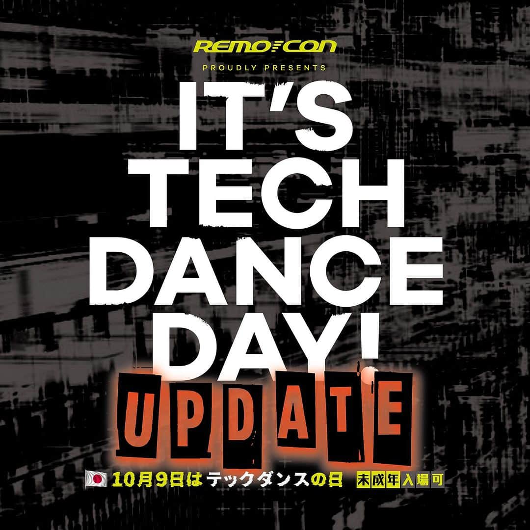 YOJI BIOMEHANIKAのインスタグラム：「というわけで、@REMOccCON presents #10月9日はテックダンスの日 "IT'S TECH DANCE DAY! " 出演します。 かつてのテックダンスの権化YOJIに、この日、一日だけ電撃復活しまっす！16:00〜21:00のDAYイベントなので未成年ちゃんも入場可。場所は大阪梅田のNOONさん。 大集合よろしく〜 #techdance」