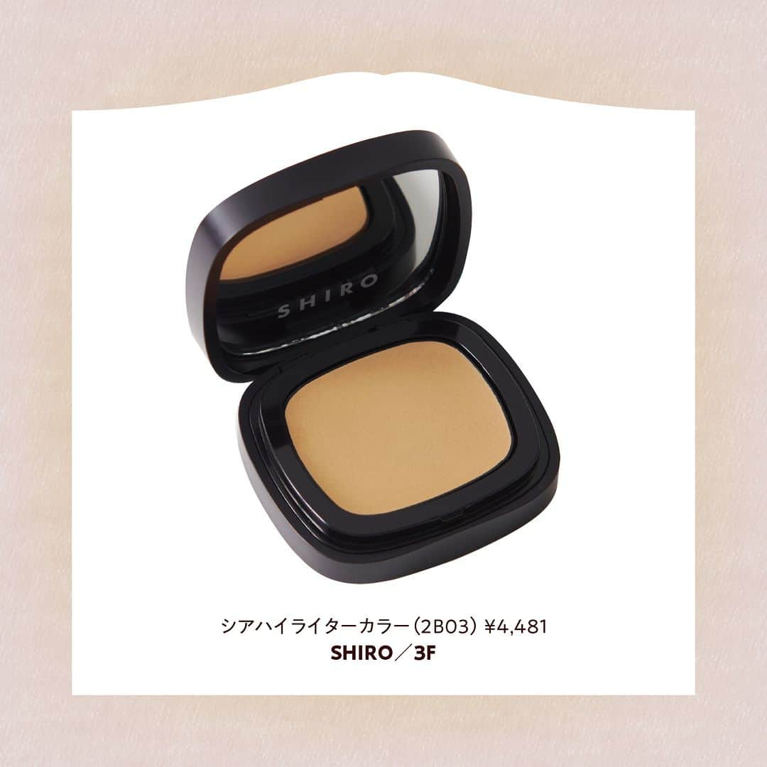 ルミネ北千住さんのインスタグラム写真 - (ルミネ北千住Instagram)「【Personal Color Cosmetics】 ・ タイプ別「似合わせコスメ」を 色味に合わせて プロ目線でピックアップ！ この秋、気分も上がる カラーコスメとの出会いを。  ＝ Spring　春タイプ ＝ Springタイプは、イエローベースの中でも 明るい色が似合います。 鮮やかな色合いが血色感を出し、 キュートな魅力を引き立てます。  ・ ［3枚目］ #シアハイライターカラー（2B03） ¥4,481 SHIRO/3F  ［4枚目］ 〈to/one〉 #カラーブロッサム（01） ケース（別売） セット価格 ¥3,080 Cosme Kitchen/4F  ［5枚目］ #がごめ昆布マスカラ（3D03） ¥4,481 SHIRO/3F ・ #ルミネ北千住 #luminekitasenju  #SHIRO #シロ #cosmekitchen #toone #コスメキッチン #パーソナルカラー #パーソナルカラー診断 #トレンドコスメ #イエベ #イエベ春 #イエベ春コスメ」8月26日 20時33分 - lumine_kitasenju