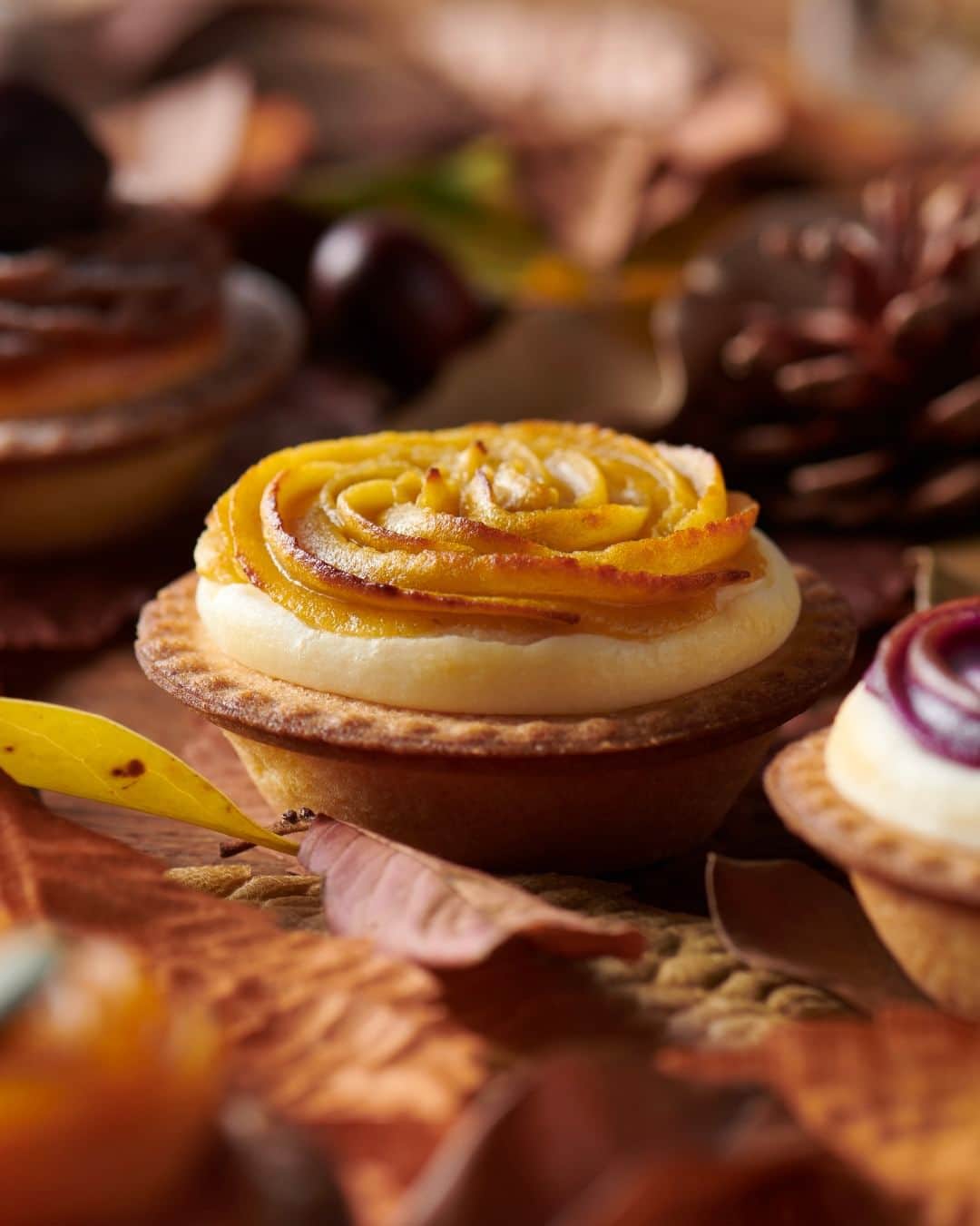 BAKE CHEESE TART OFFICIALのインスタグラム：「今年も秋の新商品、始まります🍁  ┈┈┈┈┈┈┈┈ 🍁Happy Autumn Cheese Tart Fair🍁  9/1(金) 〜 🍠安納芋スイートポテト 🎃パンプキン  10/1(日) 〜 🌰モンブラン  10/15(日) 〜 🍠紫芋 ┈┈┈┈┈┈┈┈  秋の味覚と一緒に ベイクチーズタルトをお楽しみください✨  ※ 紫芋はサクラマチ熊本店・アミュプラザ鹿児島店は販売対象外となります。 ※ 全商品売り切れ次第終了  #ベイクチーズタルト #bakecheesetart #チーズタルト専門店 #チーズタルト #チーズ #チーズケーキ #安納芋 #スイートポテト #さつまいもスイーツ #パンプキン #かぼちゃ #かぼちゃスイーツ #モンブラン #montblanc #栗スイーツ #紫芋」