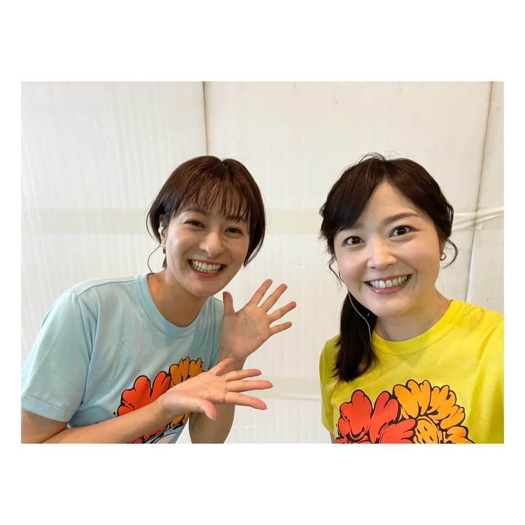 徳島えりかのインスタグラム：「* 🩵💛  #24時間テレビ #明日のために今日つながろう 🌏  3枚目は本番前の凛々しい先輩🫰🏻 できるだけたくさんパワーを送りました🥹」