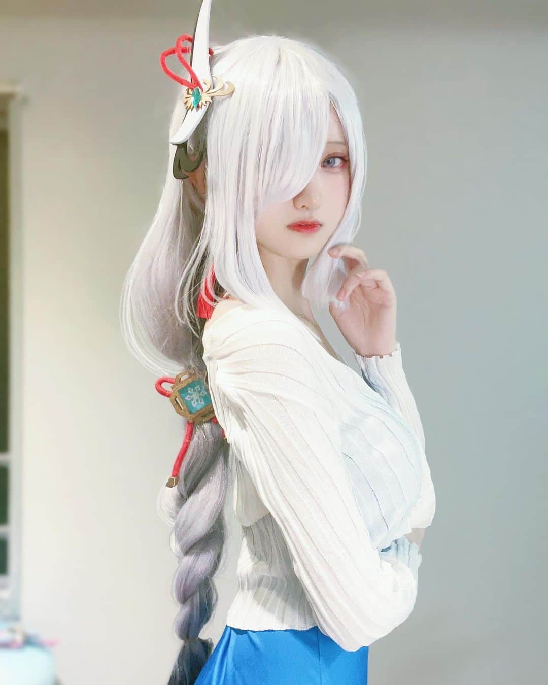 ちよのインスタグラム：「Shenhe❄️  #cosplay #cos #cosplayer  #コスプレ #コスプレイヤー  #原神 #genshinimpact #genshin #shenhe」