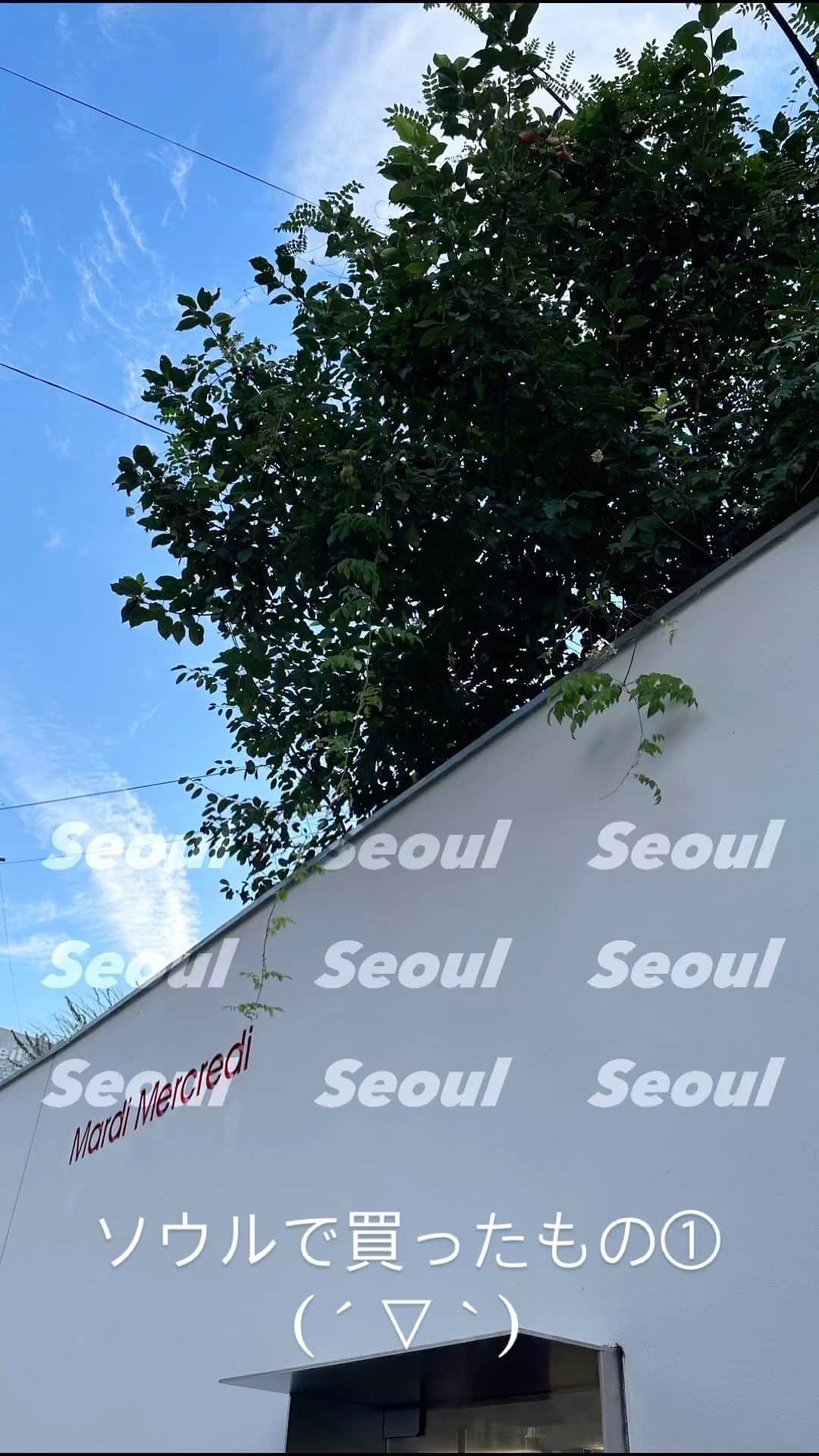 のインスタグラム：「韓国で買ったもの① #果たして②以降はあるのか←  エモいアクセサリー お洋服の方も今度は見たい( ´ ▽ ` ) @mardi_mercredi_official  @mardi_mercredi_japan   かわいいインナーたち arっぽいよ！とジョージちゃんに勧めてもらた♡ @ina.official   ユミコアの時とかに着てるトップス 普段着でも着るよ♡ UNIQLOを韓国っぽくオシャレにした感じのお店 @musinsa.official  @musinsa_japan   泣く子も黙るタンバリンズ！！ 行く度に洒落散らかしてる。 ここのハンドクリームとかソープとか大好き♡ @tamburinsofficial   今回お土産にたくさん買ったオサレ靴下 1足づつ可愛い箱に入れてくれるよ♡ 今回行って1番テンション上がったお店！ @msmrseoul   行かずにはいられないニュウニュウ。 卸値でアクセサリーが買えるお店！ 深夜にここで意識朦朧としながら掘り出し物を見つけるが好き← @nyu_nyu_official  @nyunyu_seoul   私の韓国情報はほぼ全てジョージちゃんに教えてもらったものなのです( ´ ▽ ` ) @george828  @georgebeauty_  本当にありがとう！！  #ソウル#Seoul#買い物 #韓国#韓国購入品」