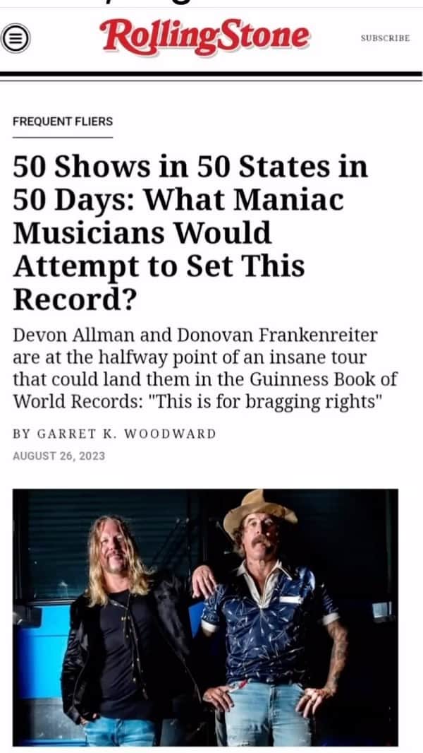 Donavon Frankenreiterのインスタグラム：「We are doing it in 49days  Setting a new world record  50shows in all 50states in 49days  We are 22shows down  28 shows to go 🕺🏻 the SEE IT ALL tour」