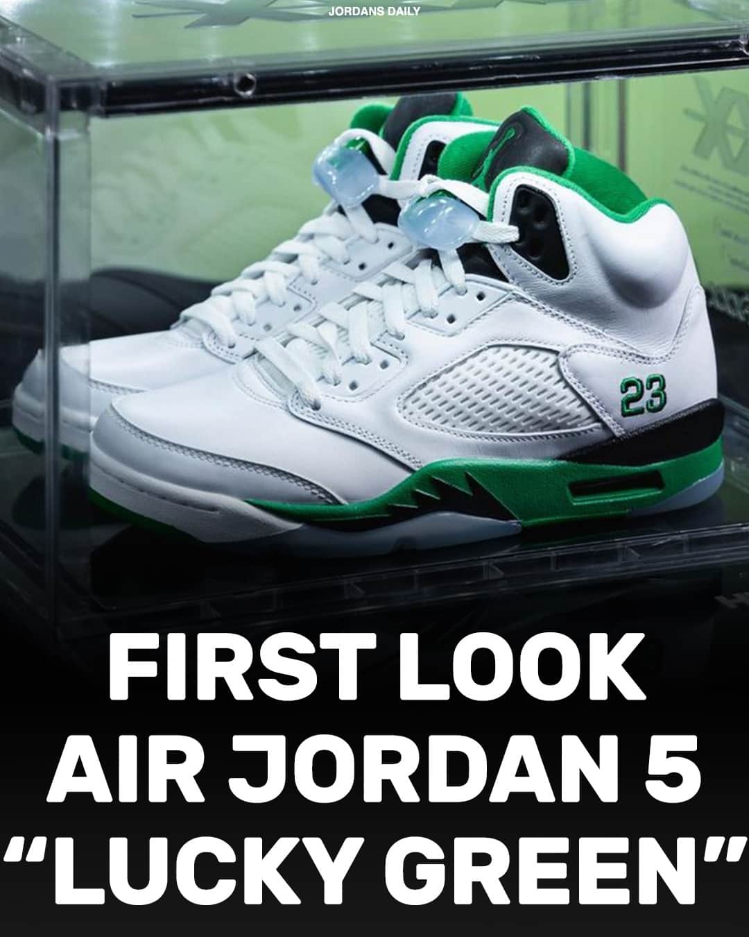 Sneaker News x Jordans Dailyさんのインスタグラム写真 - (Sneaker News x Jordans DailyInstagram)「FIRST LOOK: Air Jordan 5 "Lucky Green" 🍀⁠ Releasing Feb. 28th, 2024 -- 🔥 or 🗑️!?⁠ ⁠ LINK IN BIO for more info + photos 📝」8月27日 0時36分 - jordansdaily
