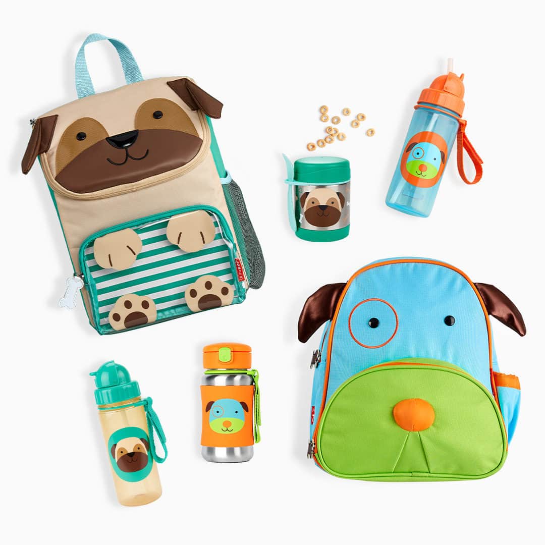 Skip Hopのインスタグラム：「Happy National Dog Day! 🐶 Celebrate puppy love with Darby Dog & Preston Pug ZOO® must-haves! 🥰  #skiphop #musthavesmadebetter #nationaldogday #happydogday #puppylove #skiphopzoo #kidsbags #kidsbackpack #strawbottle」