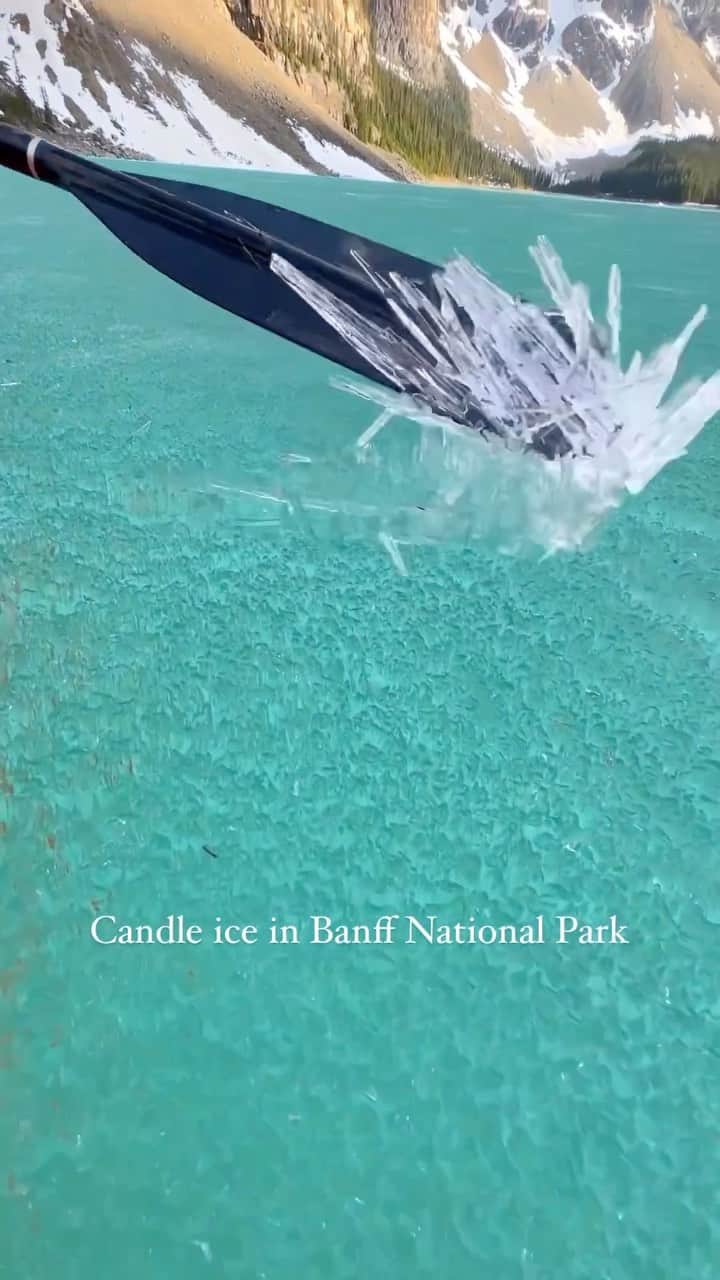 Wonderful Placesのインスタグラム：「@mddyelrck found candle ice at Moraine Lake back in May 😱🙌🏼 Nature is amazing!!! Tag your friends!!! . 📹 ✨@mddyelrck✨ 📍Moraine Lake - Canada 🇨🇦  #wonderful_places for a feature ♥️」