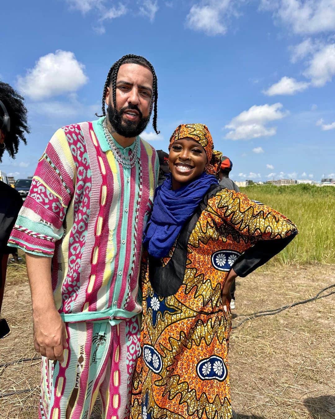 フレンチ・モンタナのインスタグラム：「Had a nice time teaching the king @frenchmontana the #wishyouwellchallenge 🥰🥰 ————————————————————————- With @1ikenna ❤️  @tmgreatness」