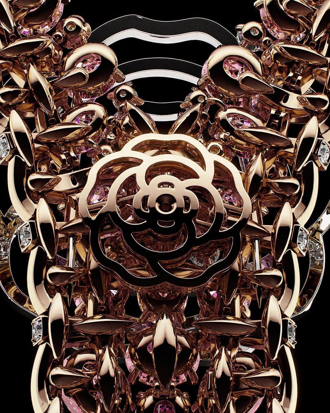 シャネルさんのインスタグラム写真 - (シャネルInstagram)「TWEED DE CHANEL High Jewelry Collection. The TWEED CAMÉLIA necklace.  An extraordinary cascade of gradated pink sapphires lends intensity to this cravat necklace. Set at the center of the tweed pattern, a detachable camellia in white gold stands out from the rest of the piece.  Discover on chanel.com. Link in bio  #TweedDeCHANEL #CHANELHighJewelry」8月27日 1時52分 - chanelofficial