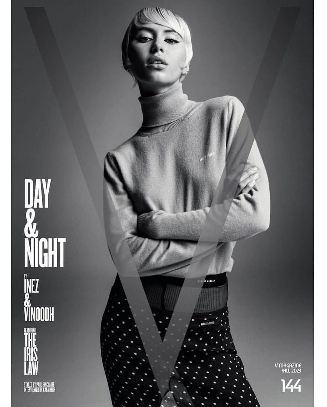 IMG Modelsのインスタグラム：「The Law. ⚡️ #IrisLaw (@lirisaw) takes the cover of the new #VMagazine. 📷 @inezandvinoodh 👗 @paulsinclaire ✂️ @jimmypaulhair 💄 @samvissermakeup #IMGmodels」