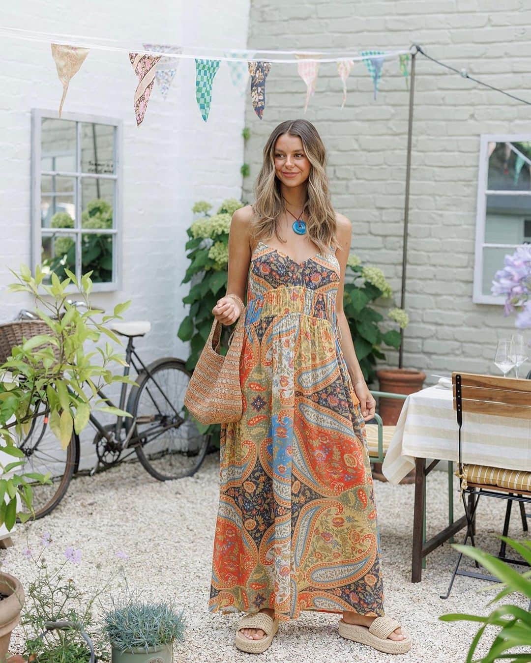 SPELLのインスタグラム：「The round up we’ve all been waiting for ~ see what our guests wore to Spell Summer School London + how they styled it 🌼 ⠀⠀⠀⠀⠀⠀⠀⠀⠀ Image 1 ~ @ashleigh_bakos styles our Belladonna Jumpsuit  Image 2 ~ @saasha_burns styles our Helena Crochet Lace Gown {coming oh so soon} Image 3 ~ @alicecarrter styles our Enchanted Wood Strappy Maxi Dress {arriving soon} Image 4 ~ @emmalanestylist styles our Belladonna Blouse  Image 5 ~ @theindiaedit styles our Helena Crochet Lace Gown {coming soon}  Image 6 ~ @audreyjaggs styles our Belladonna Gown  Image 7 ~ @andreacheong_ styles our Helena Crochet Lace Mini Dress {coming soon}  Image 8 ~ @heartzeena styles our Helena Crochet Lace Top + Bells {coming soon} Image 9 ~ @nlmarilyn styles our Flora Shirt Image 10 ~ @thelondonchatter styles our Flora Linen Jumpsuit」