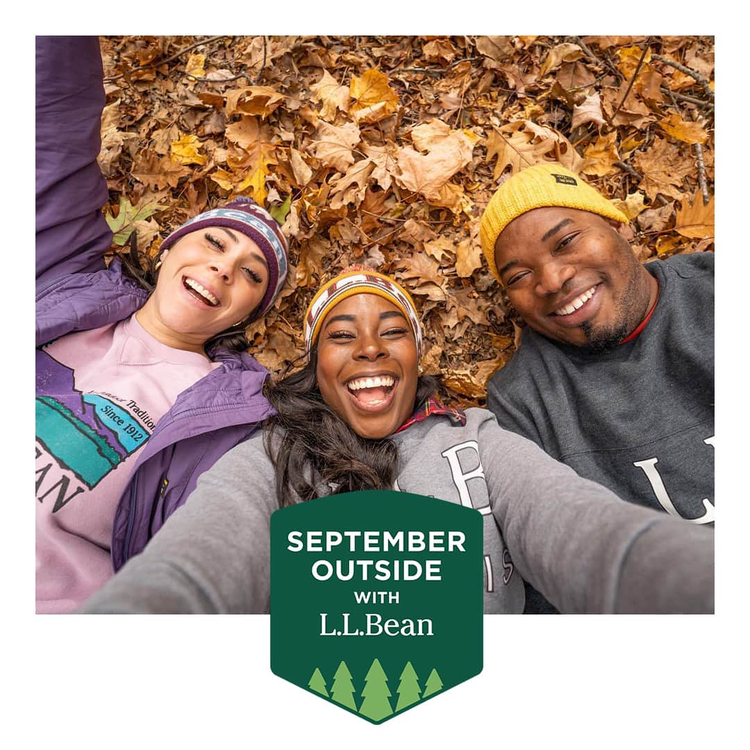 L.L.Beanのインスタグラム：「Ready. Set. September! Fall is here, and L.L.Bean is challenging you to spend 8 hours (or 480 minutes) outside from 9/1–9/30 doing all the fall things you love to do. Complete the challenge to get 15% off one full-price item. Tap the link in our bio to join the challenge.」