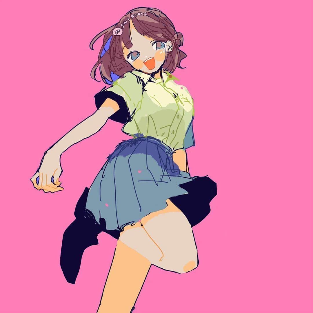 色田のインスタグラム：「まだまだ終わんないで夏  #illustration #art #イラスト #イラストレーター #イラストレーション #いらすとぐらむ」