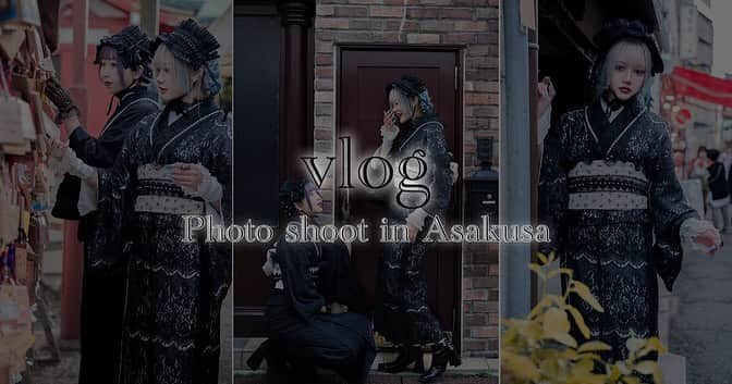 赤羽律のインスタグラム：「【YouTube Channel】 https://youtu.be/RVy6wI5JB-c?si=XjV592CcK90N6nOE  #youtube #youtubechannel #gothic #gothicstyle #asakusa #kimono #vlog #浅草 #着物 #撮影風景」