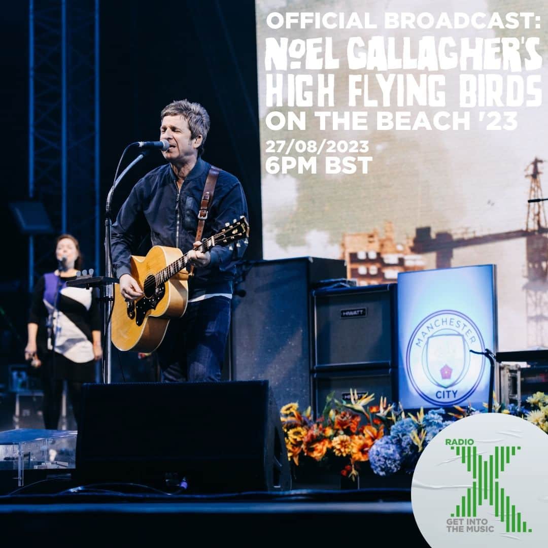 のインスタグラム：「Catch the official broadcast of Noel Gallagher’s High Flying Birds’ On The Beach gig, recorded in Brighton last month, tonight at 6pm BST on @radiox!」