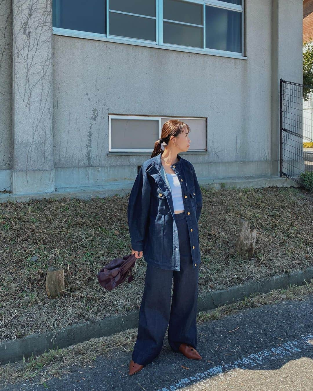 藤木祐凪さんのインスタグラム写真 - (藤木祐凪Instagram)「お盆明けると一気に秋服気分になってくる🍁 最近getした @amerivintage とLeeのコラボアイテム✌️ デニムオンデニム可愛い〜🥰」8月27日 19時14分 - yunafujiki