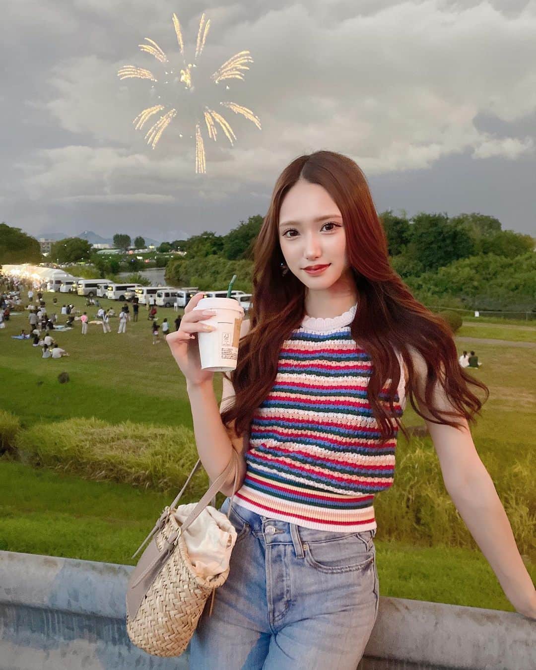 沙季のインスタグラム：「花火🎇  上のかわちいニットはSHEINのDAZYで買ったよ💖👶🏻  クーポンコード🎈LOVEDAZY242  お買い上げ金額1～5,999円まではセール価格より15%OFF、6,000円以上は20%OFFが適用されます🫰 9月30日迄ね💕︎  #SHEINDazy #Dazy #SHEINforAll #ootd #SHEINpartner #shein購入品 #sheinコーデ」