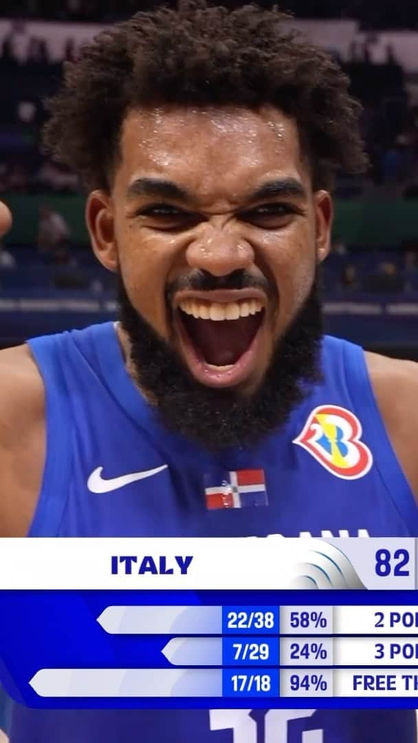 カール＝アンソニー・タウンズのインスタグラム：「KAT showing off that Dominican pride 💪🇩🇴  #FIBAWC」