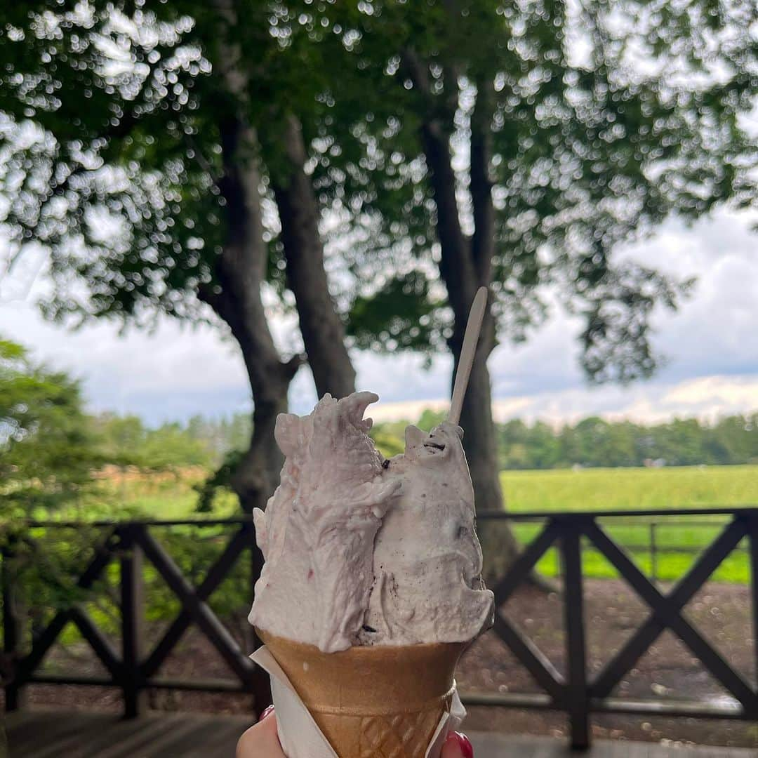 横山結衣のインスタグラム：「いちごとクッキークリーム🍓🍪🤍」