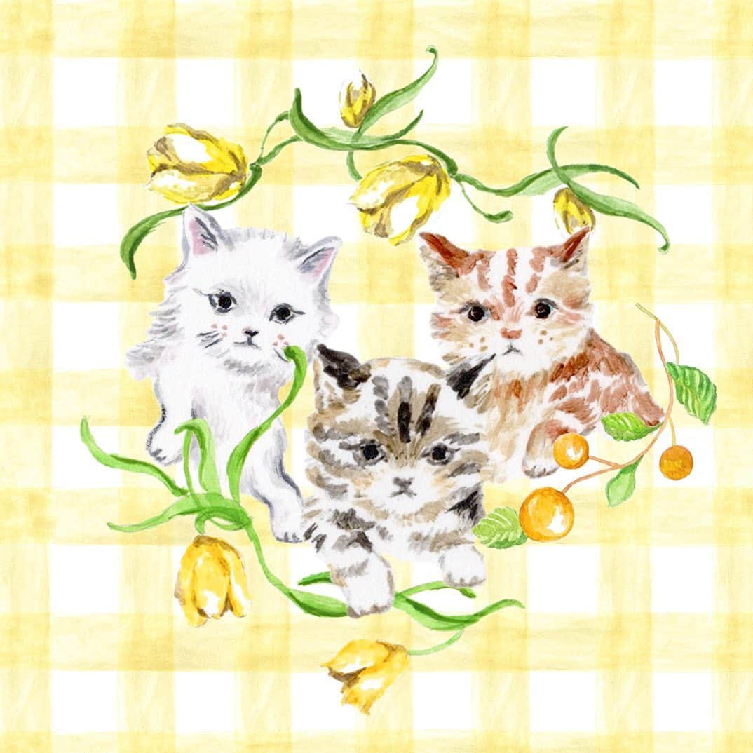 利光春華さんのインスタグラム写真 - (利光春華Instagram)「💓🐱🐱🐱💓  #イラストレーション #illustration #artwork #cat #猫の絵　#利光春華」8月27日 21時32分 - harukatoshimitsu