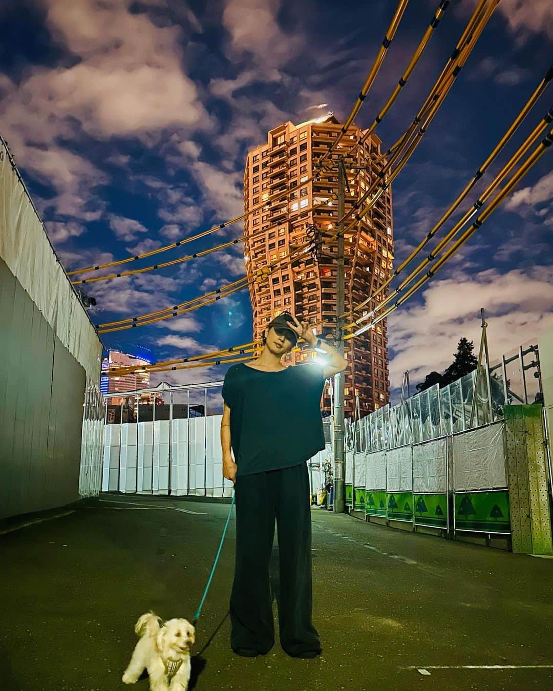 植野堀誠のインスタグラム：「Dog life 🐶🏮 久々の十番祭りに行ったものの人多すぎて10分で帰宅。。 田舎のお祭りとかいきたいなあ」