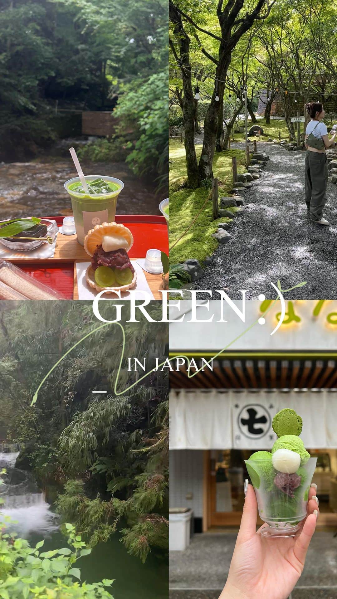 Giann Chanのインスタグラム：「Peaceful in Green💚   #化野念仏寺 #Matcha #greenaesthetic #Kyoto #Japan #Visitjapanjp #京都」