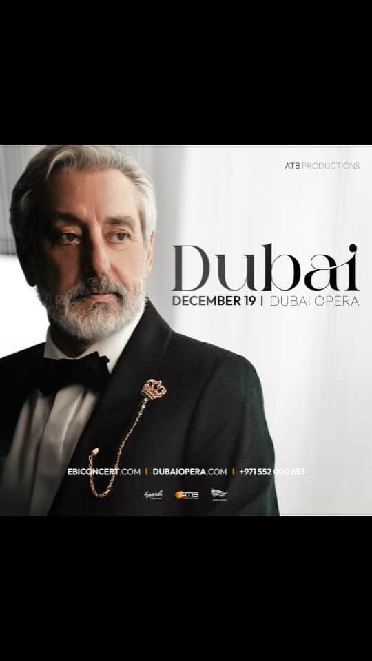 Ebiのインスタグラム：「. بی نهایت خوشحالم از اینکه که ۲۸ آذر ماه، بار دیگر در شهر "دبی" و در سالن بی نهایت زیبا و مجلل @dubaiopera میزبان شما هموطنان عزیزم خواهم بود، به امید خدا شب بی نظیری رو سپری خواهیم کرد. . @Ebi live in Dubai🇦🇪  December 19th, 2023 - آذر ۲۸ At Dubai Opera . برای تهیه بلیط به وب سایت: Dubaiopera.com | Ebiconcert.com  مراجعه، و یا از طریق واتساپ با شماره تلفن: +971552000653 تماس حاصل فرمایید.」