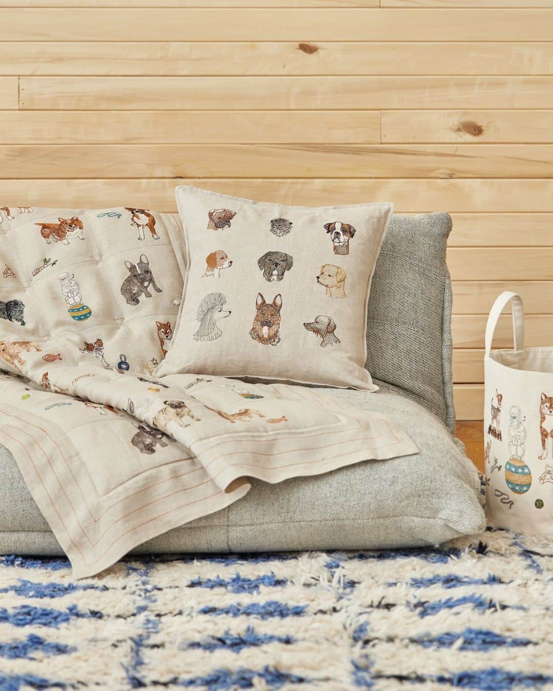 コーラル アンド タスクのインスタグラム：「You can let these dogs up on the couch! 🐾 It's no wonder our Dogs Pillow is a best seller, who can say no to these cute puppy faces! #dogdecor #coralandtusk」