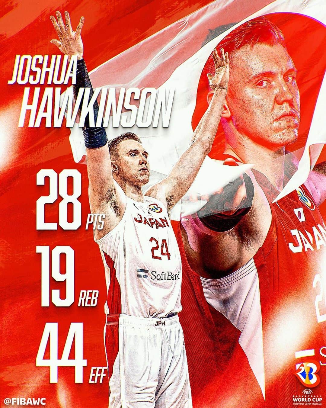 B.LEAGUEさんのインスタグラム写真 - (B.LEAGUEInstagram)「😤 𝗕𝗘𝗔𝗦𝗧 𝗠𝗢𝗗𝗘 😤 Hawkinson ruled the paint with 28 PTS and 19 REB! #AkatsukiJapan  #FIBAWC x #WinForJapan」8月28日 1時16分 - b.league_official