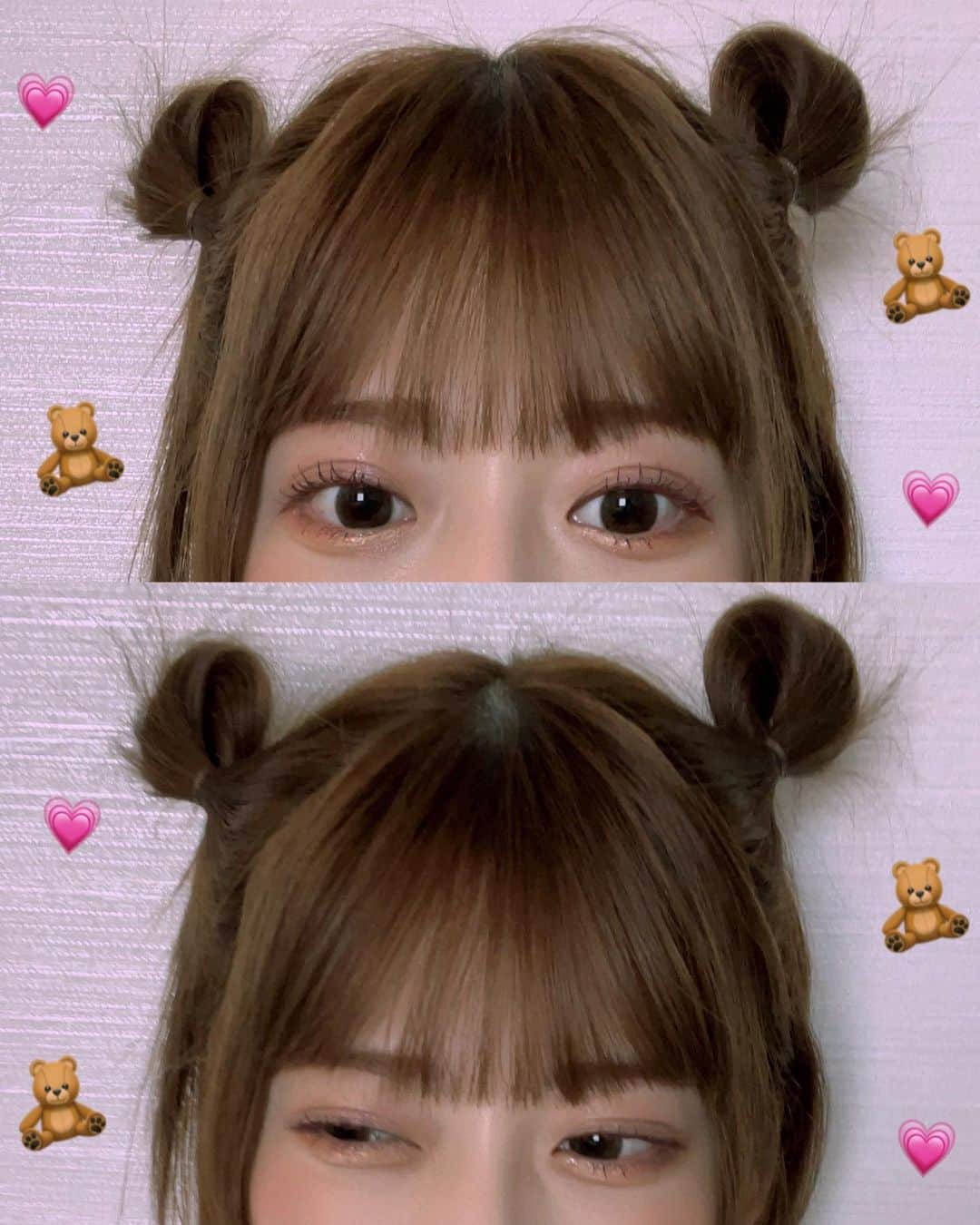のインスタグラム：「. くまさん🐻 とお気に入りのアイシャドウ💖 ‎𓊆#ズーシー クォーツ9色アイシャドウパレット  ドライローズ𓊇 #日向坂46#東村芽依#meigram」