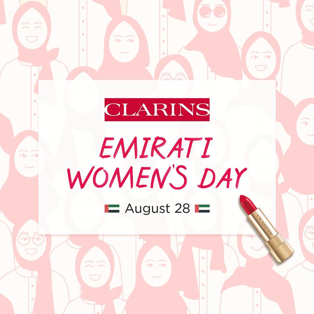 Clarins Middle Eastのインスタグラム：「نحتفل اليوم بكل امرأة إماراتية شجاعة، جميلة، ومثابرة ونشكرها على دورها في حياتنا✨  Today, we celebrate every courageous, resilient, and beautiful Emirati woman and we thank them for their role in our lives✨  #Clarins #ClarinsME #EmiratiWomensDay #UAE #Celebrate #كلارنس #يوم_المرأة_الإماراتية #الامارات」