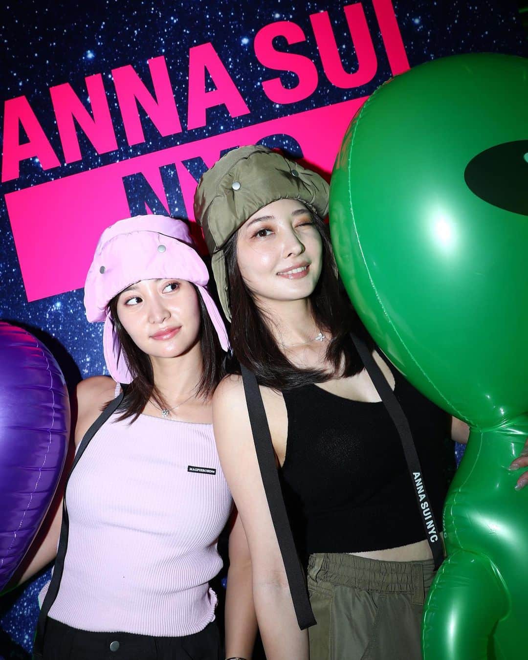 大石絵理のインスタグラム：「@annasuinyc 🩷💜😈 アパレルめっちゃ可愛かった😍」