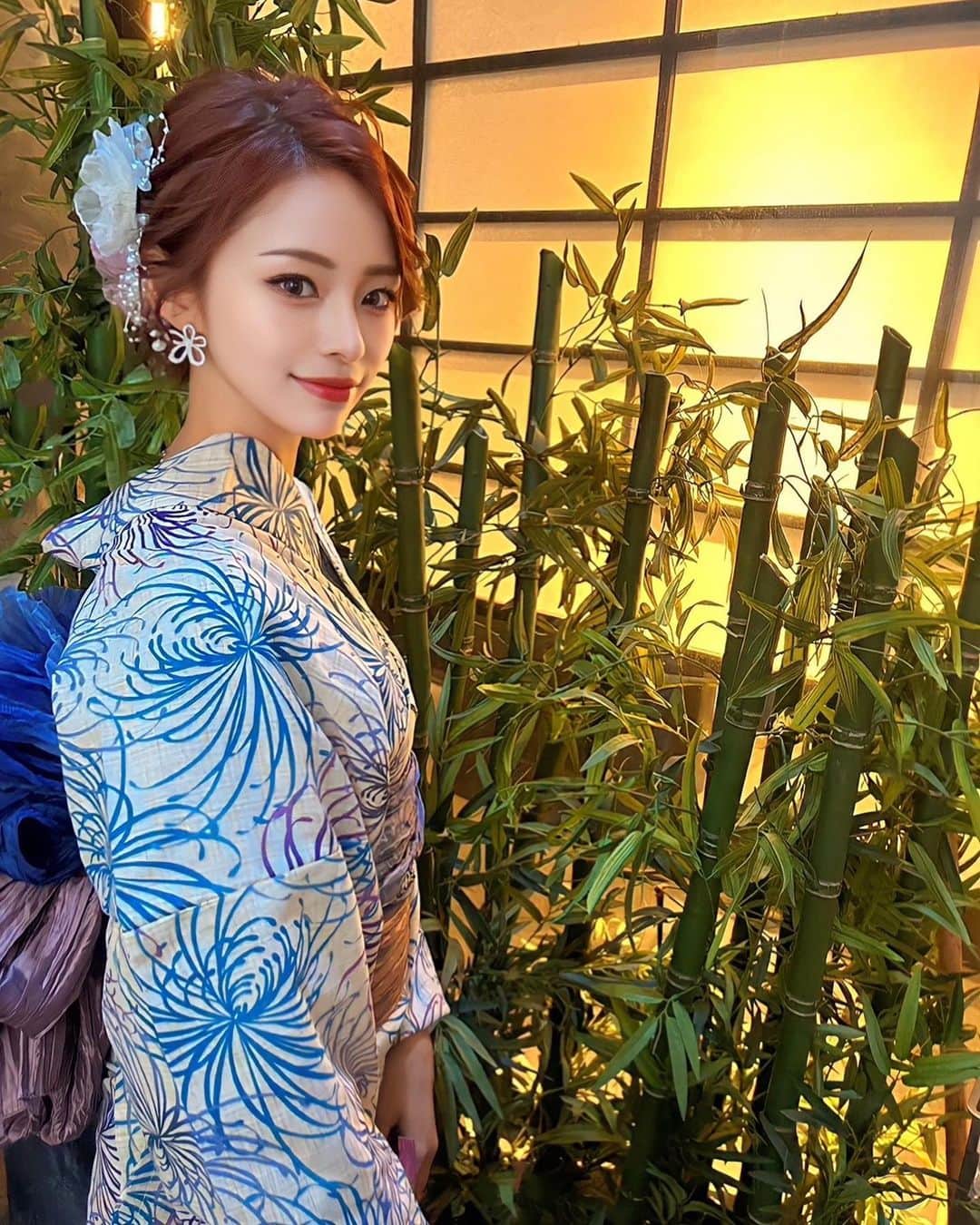 りののインスタグラム：「今年の浴衣おーわり👘  #東京#麻布十番祭り#ショートカット#浴衣女子」