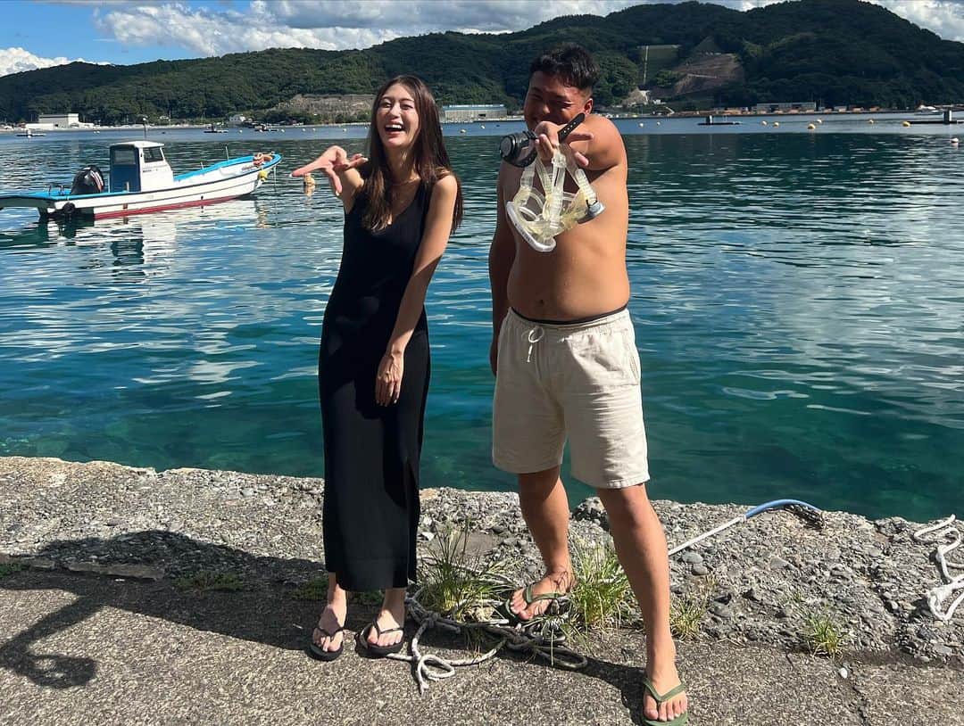 大川藍さんのインスタグラム写真 - (大川藍Instagram)「先日ダイビングライセンス講習2日目に行ってきました！ @divergram_fun さん ありがとうございました！！ 関西でも日帰りでいける日本海の海はめっちゃ綺麗で感動🥺 自分がアリエルになった気分で最高に気持ちよかったです！お魚に耳とかツンツンされました笑 女の子でもよゆーで楽しめるので是非友達と参加してみてください！  #ダイビング#ライセンス#ダイビング女子 #ダイビングライセンス#日本海」8月28日 12時46分 - okawa_ai