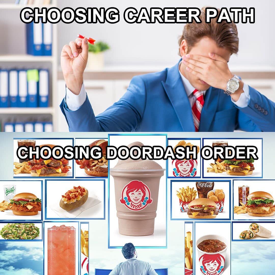 ウェンディーズのインスタグラム：「They don’t prepare you for the pressure of choosing between a small or a medium fry.」