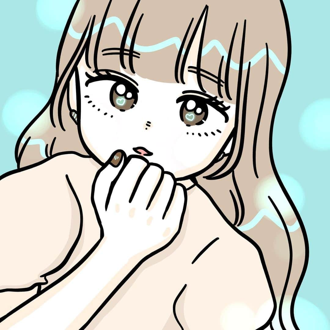 安住麻里のインスタグラム：「女の子イラストですねえ チョコミントみたいな配色ずっと好き！  #女の子イラスト #イラスト #イラストレーター #ミルクティーベージュ  #ミントグリーン」