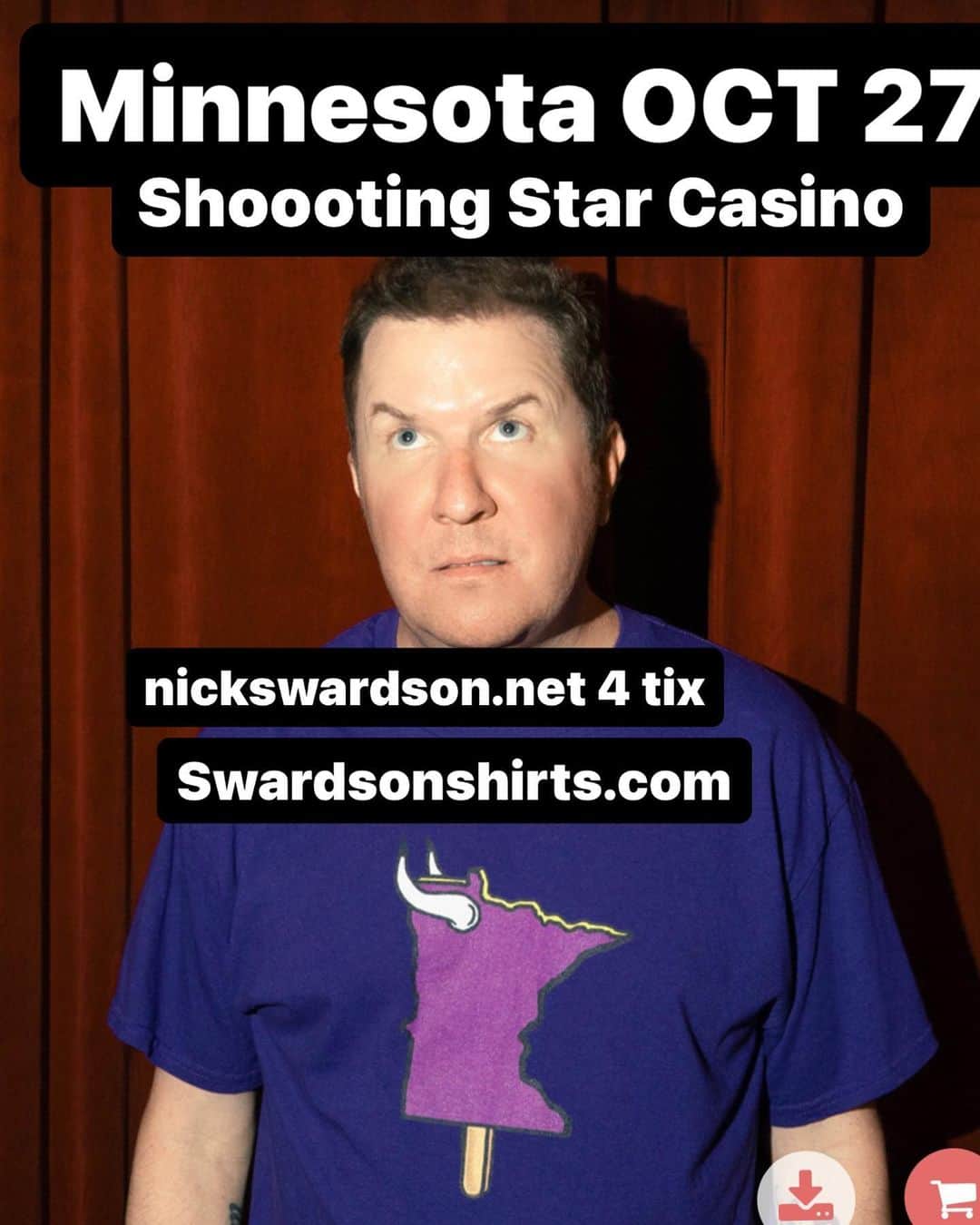 ニック・スウォードソンさんのインスタグラム写真 - (ニック・スウォードソンInstagram)「MN tan is glorious. ON SALE NOW!! Shooting Star. All dates at my site and ALL MERCH Swardsonshirts.com 📷 @lizvig」8月29日 4時07分 - realnickswardson