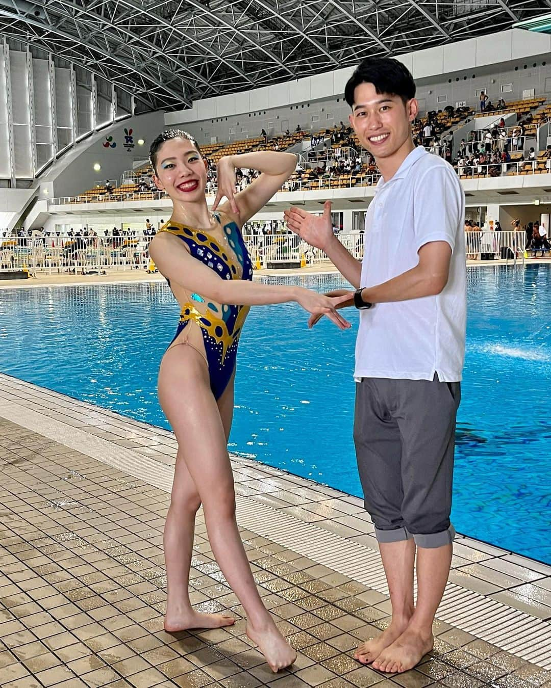 重盛赳男さんのインスタグラム写真 - (重盛赳男Instagram)「NBSみんなの信州🧜‍♀️  きょうの放送では、アーティスティックスイミングの小林唄選手と和田彩未選手をご紹介。 先月の水泳世界選手権で、日本代表「マーメイドジャパン」の一員として銀メダル獲得に貢献しました🥈  取材は別々でしたが…昔から同じクラブで切磋琢磨してきた二人、「一緒に代表でメダルを獲れてよかった」と口を揃えたのが印象的でした！  今後もそれぞれの目標に向かう二人に注目です！  #NBSみんなの信州 #みんなの信州 #アーティスティックスイミング #artisticswimming #小林唄 選手 #和田彩未 選手 #重盛赳男 #泳ぎは苦手 #アナウンサー」8月28日 19時34分 - shigemoritakeo