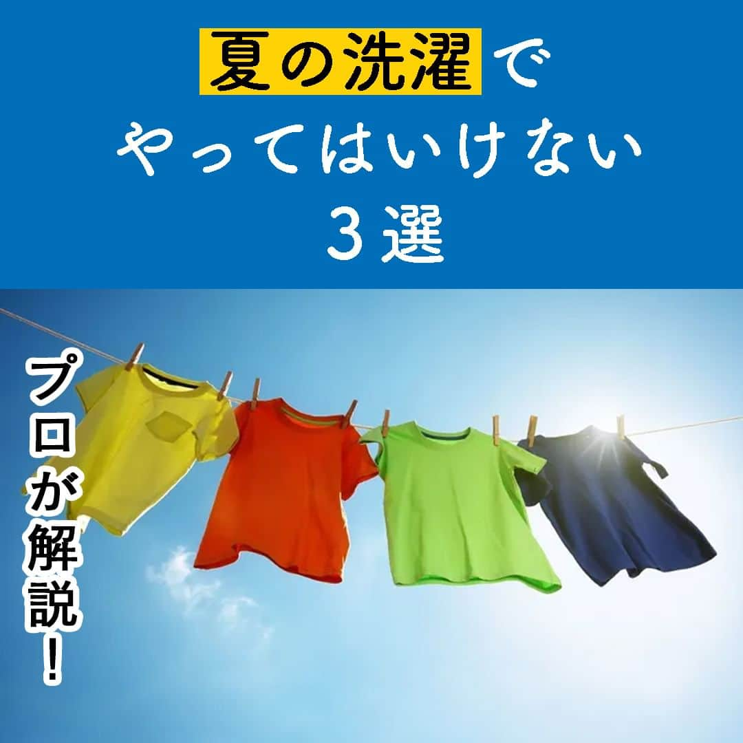 サンキュ！編集部のインスタグラム：「～ プロが解説！ 夏の洗濯でやってはいけない３選 ～ ＠39_editors  気温が高く、日差しも強い夏場は洗濯するのには困らない季節！……と、思っていませんか？  じつは夏ならではの注意事項があるのです。アクティア株式会社が提供する家事代行サービス「カジタク」に所属する「美部屋（掃除・片付け）コンサルタント」の山口奈穗子さんに聞きました✨  ーーーーーーーーーーーーーーーーーーーーー サンキュ！では素敵な暮らしを営むおうちや工夫をご紹介していきます。 ぜひフォローしてください。 @39_editors ーーーーーーーーーーーーーーーーーーーーー  〈教えてくれた人〉 山口奈穂子さん アクティア株式会社が提供する家事代行サービス「カジタク」に所属する「美部屋（掃除・片付け）コンサルタント」。定期家事代行、整理収納サービスの経験を活かし現在は新人スタッフの教育を行うトレーナーも担当。整理収納アドバイザー1級ほか、整理収納の資格を多数保有している。  〈協力〉 カジタク 家事の宅配「カジタク」。安心のイオングループとして、家事代行以外にも、プロの整理収納プラン「片付け名人」や、日頃お掃除できないところをプロにお任せする「ハウスクリーニング」など、これまで約70万件の家事サービスを提供。 「カジタク」はアクティア株式会社が提供する家事代行サービスのブランドです。  #洗濯 #洗濯苦手 #洗濯テク #洗濯術 #洗濯方法 #洗濯グッズ #洗濯物 #夏 #面倒な家事 #楽家事 #綺麗な家 #楽する #時短 #時短テク #時短家事 #主婦 #主婦の知恵 #知恵袋 #洗濯物 #カジタク #菌 #洗濯表示 #シンプルな家 #暮らし #穏やかな暮らし」