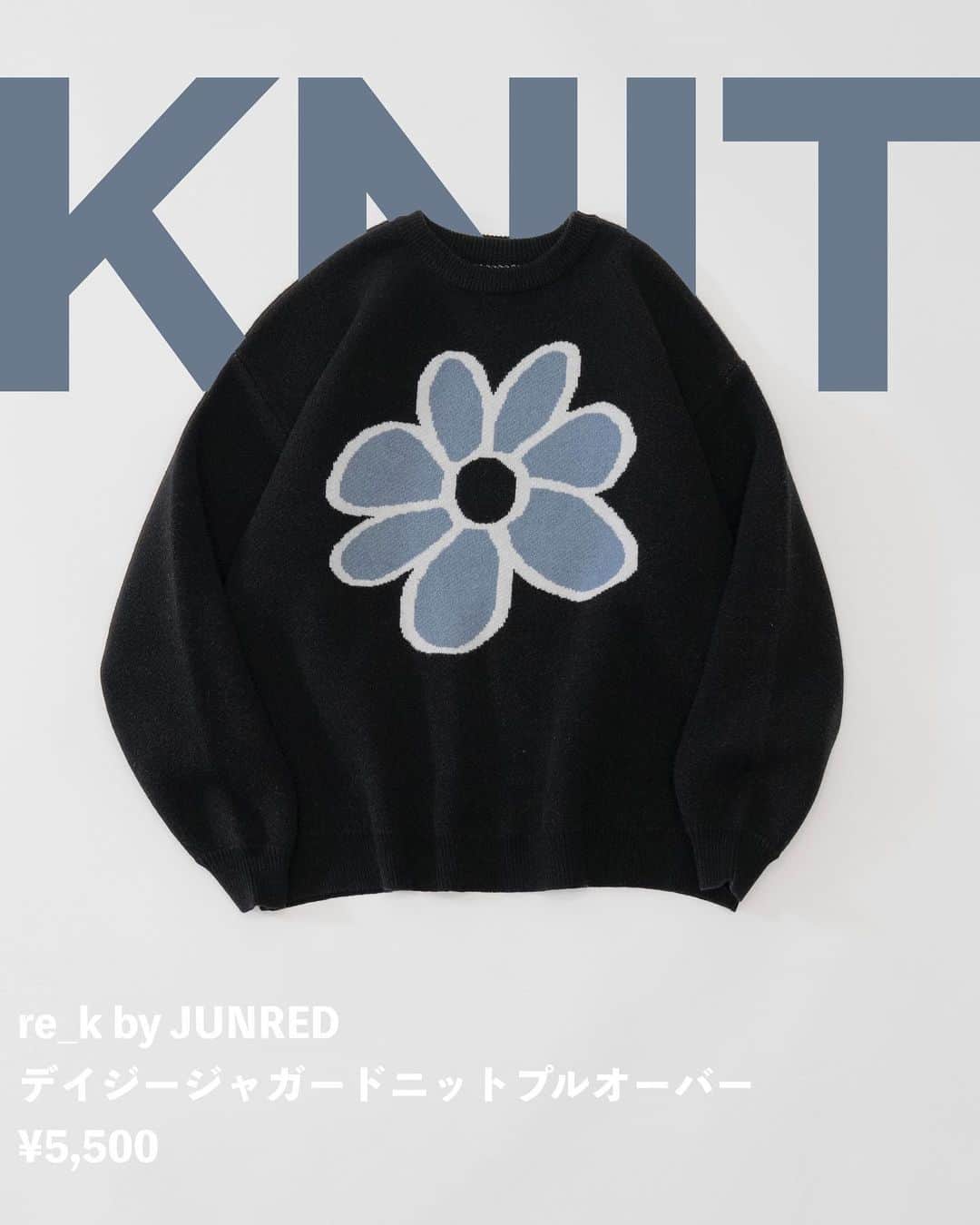 junredさんのインスタグラム写真 - (junredInstagram)「新色登場！一枚でキマるフラワーモチーフニット 🌼  モチモチした手触りが特徴のPBT糸を使用した肉感のあるダブルジャガード ✨ ⠀ ⠀ 表面の肌触りも良く、適度な重さがキレイな落ち感に！ ベーシックから幅広くスタイリングに合わせられます♪ ⠀  ーーーーーーーーーーーーーーーーーーーーーーーー⠀ ⠀ ■ re_k by JUNRED / デイジージャガードニットプルオーバー ⠀ ■ ブラック系その他（表誌）、チャコールグレー、ライトグレー、グリーン、ネイビー、パープル、オレンジ系その他2 ⠀ ■ ¥5,500 (tax in) ⠀ ーーーーーーーーーーーーーーーーーーーーーーーー⠀ ⠀  #メンズファッション #メンズコーデ #トレンドコーデ #トレンドファッション #シティボーイ #シティガール #シティーボーイ #カジュアルコーデ #カジュアルコーデ #大人コーデ #大人カジュアル #モードコーデ #秋服コーデ #秋服メンズ  #カバーオール #こなれ感コーデ #junred #ジュンレッド #ワンポイントニット #花柄ニット #ニットコーデ #セーターコーデ #re_k #冬服コーデ」8月28日 20時02分 - junred_jp