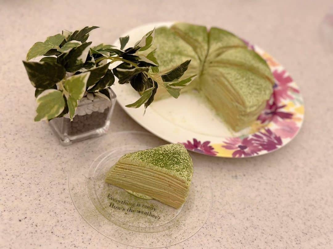 希空のインスタグラム：「抹茶ミルクレープ𓈒𓂂𓏸   #ミルクレープ #抹茶ミルクレープ #抹茶 #ケーキ作り #お菓子作り #おうちカフェ  #スイーツ作り #抹茶スイーツ」