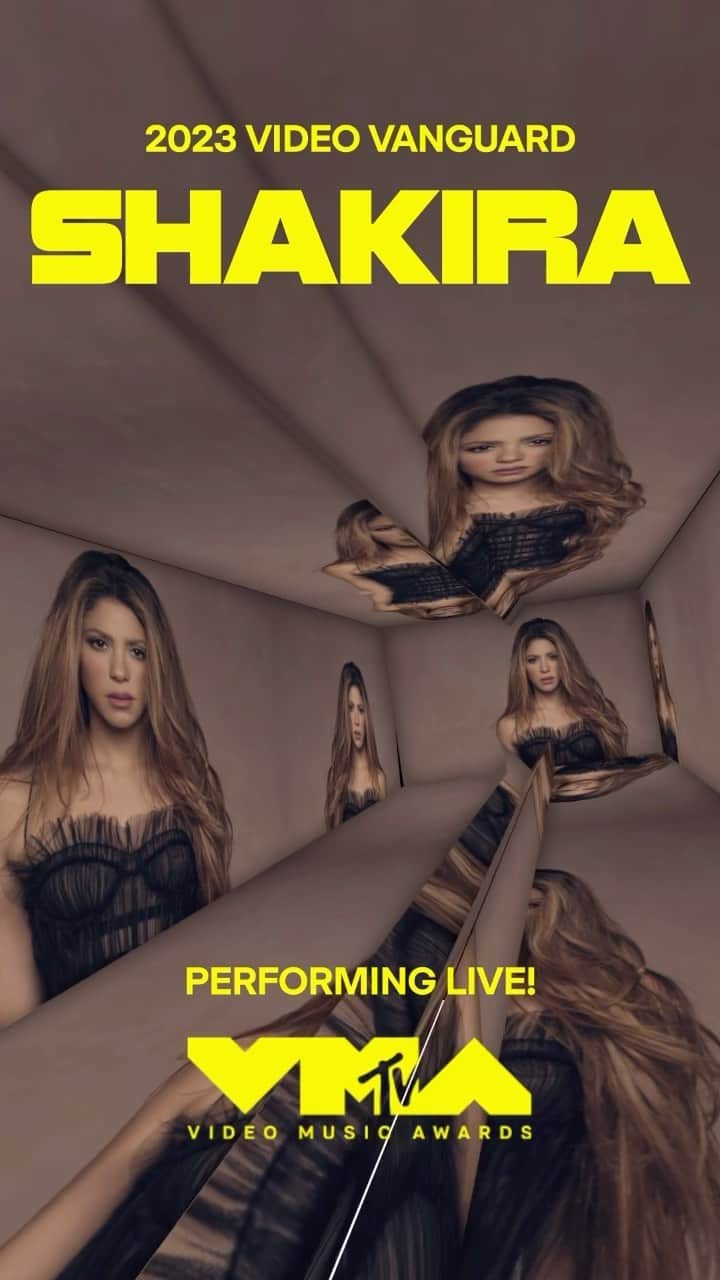 のインスタグラム：「*screams* @SHAKIRA IS OUR 2023 #VMA VIDEO VANGUARD RECIPIENT 💛🏆✨  Celebrate Shakira’s incredible career at music’s most iconic night, Tuesday September 12 on @mtv!」