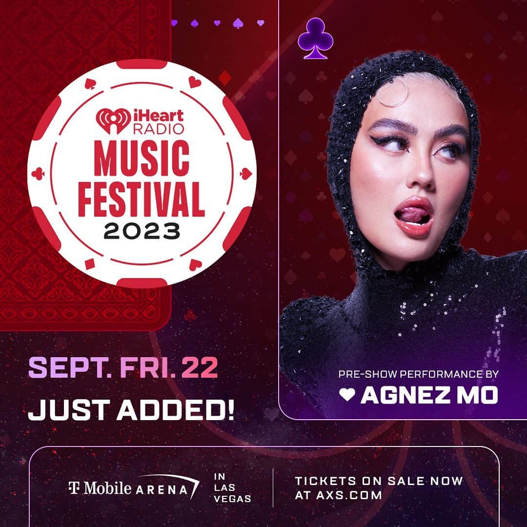 アグネス・モニカのインスタグラム：「@iheartradio Music Festival see u soon!  A pre-show performance on Friday September 22nd! Buy your tickets now at AXS.com! You’ll be able to stream my set on @hulu too!#iHeartFestival #AGNEZMO」