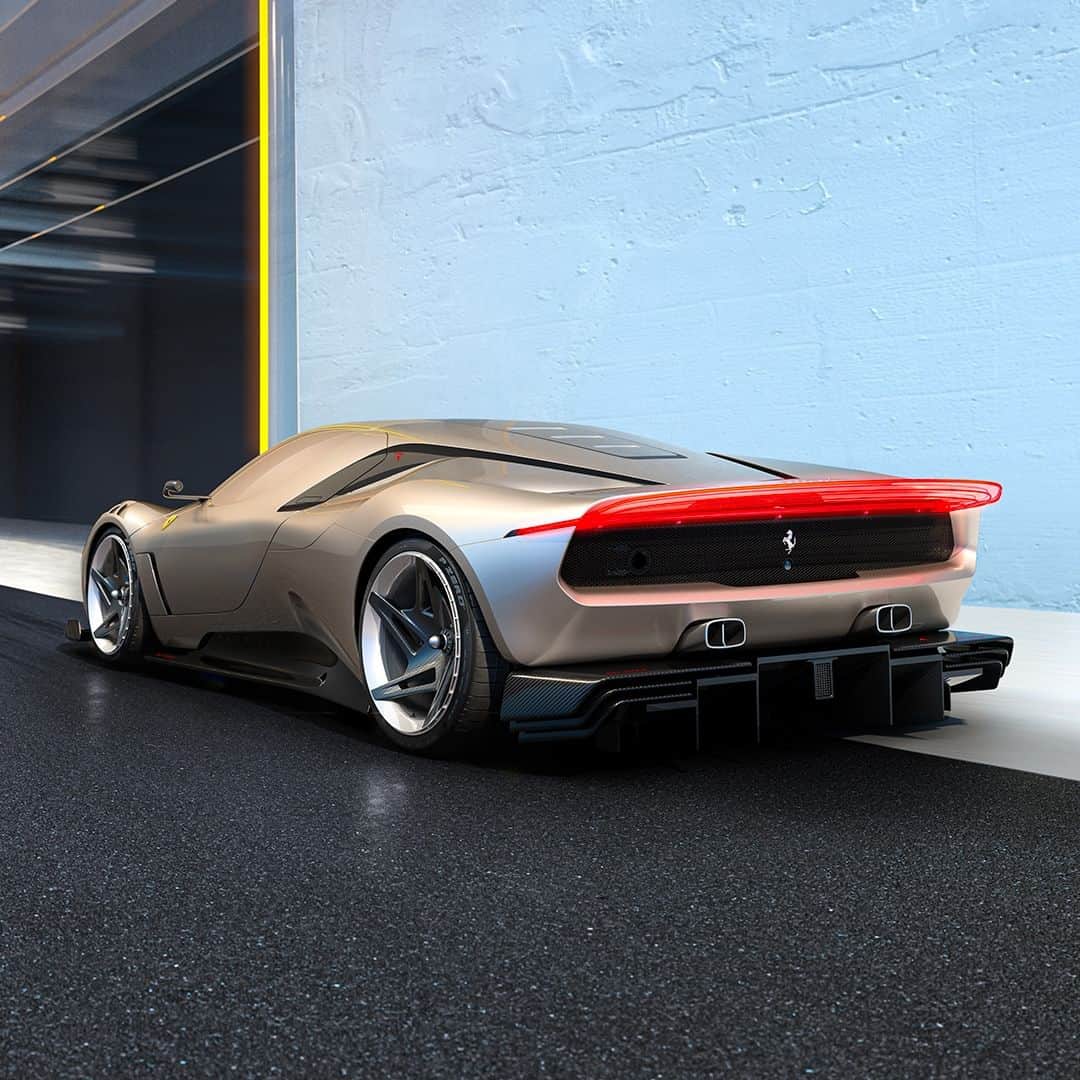 のインスタグラム：「Sinuous form? Check. Dynamic methacrylate light blade? Check. Motorised air-intakes? Check.  The #FerrariKC23 designed by the #FerrariOneOff programme has it all.   #Ferrari」