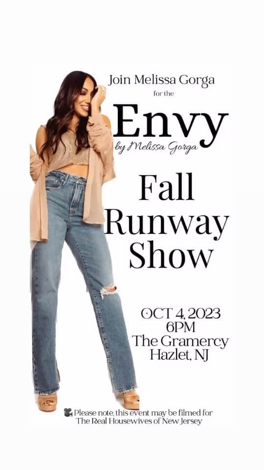 メリッサ・ゴーガのインスタグラム：「Let’s do this!!! @envybymg Fall Fashion show is back October 4th!! 🍁 @thegramercynj !! So excited! Get your tix now before they sell out!! Link in bio! #envybymg #rhonj #melissagorga」