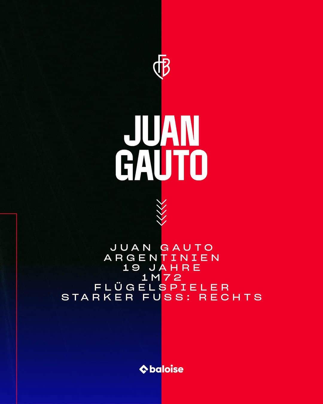 FCバーゼルさんのインスタグラム写真 - (FCバーゼルInstagram)「🔴🔵 Sali Gautito  ✍️ Juan Gauto wechselt per sofort vom argentinischen Club Atlético Huracán zum FCB. Der 19-jährige Flügelspieler unterschreibt einen Fünfjahresvertrag bis Sommer 2️⃣0️⃣2️⃣8️⃣ und trägt beim FCB die Rückennummer 2️⃣3️⃣.  Wir heissen dich herzlich willkommen beim FC Basel, Juan, und wünschen dir einen erfolgreichen Start bei Rotblau ❤️💙  #FCBasel1893 #AlliZämme #baloise  Transferiere jetzt auch du zur @baloisech」8月29日 2時30分 - fcbasel1893