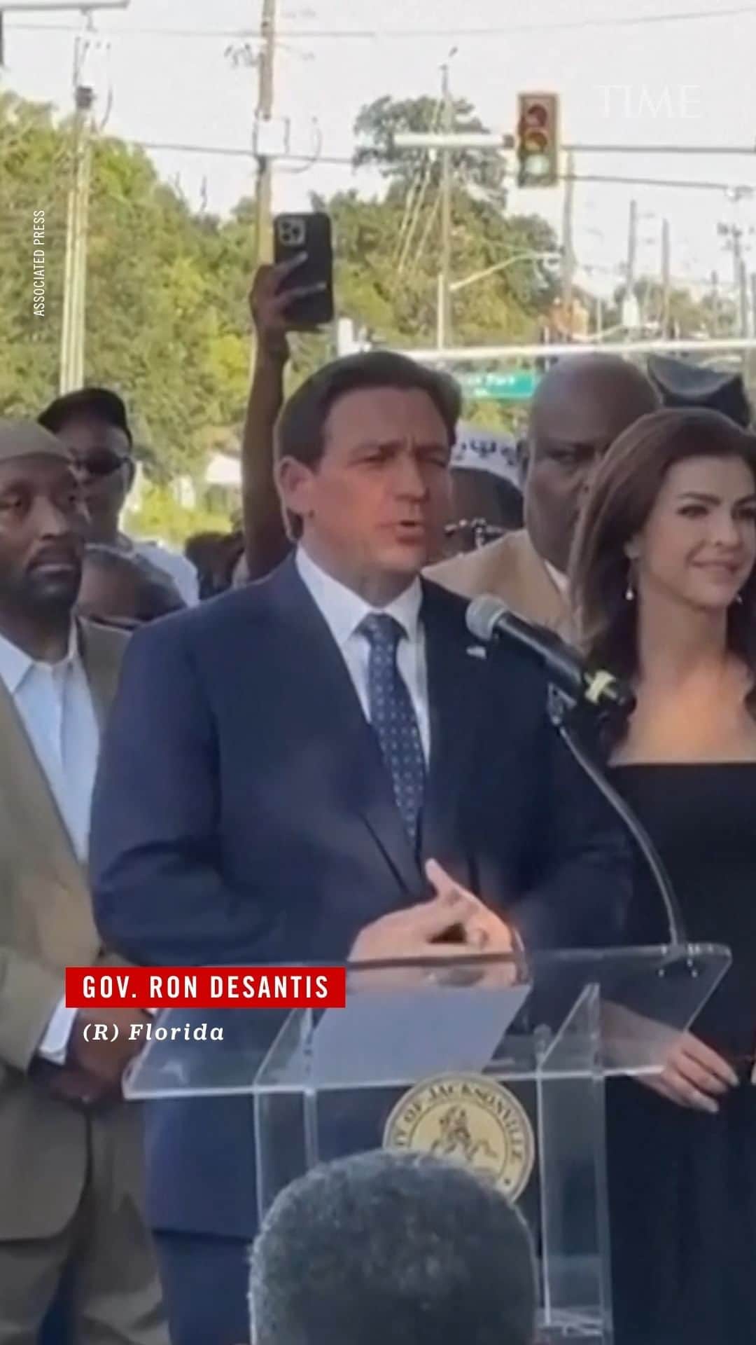TIME Magazineのインスタグラム：「Gov. Ron DeSantis was booed when he spoke at a Jacksonville vigil」