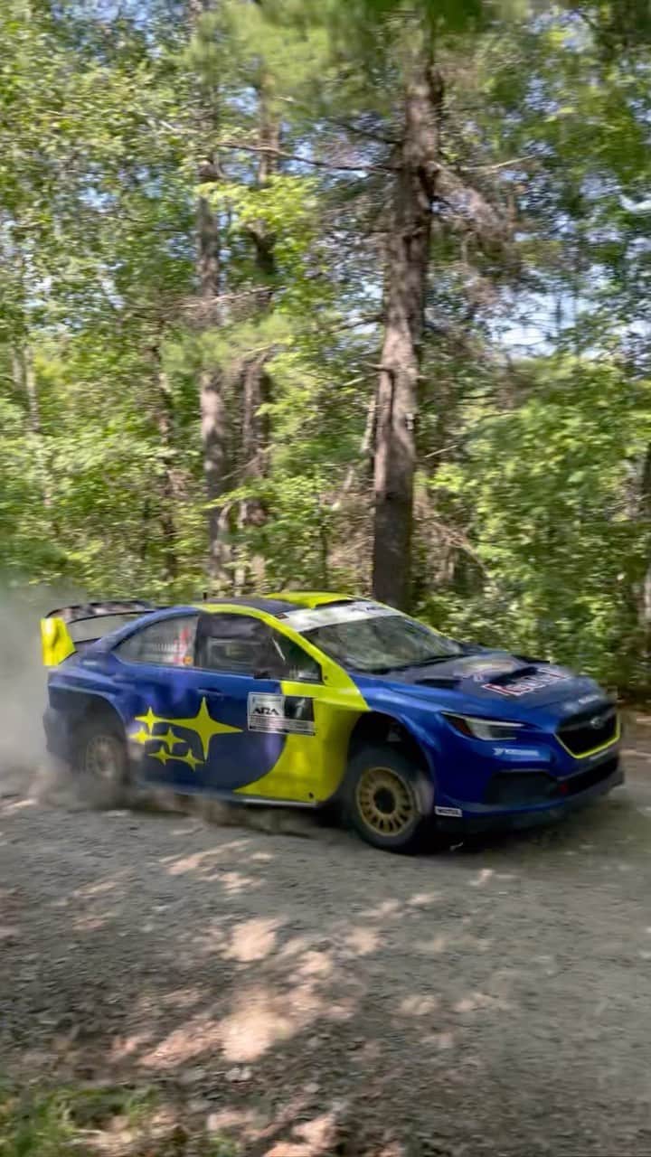 Subaru of Americaのインスタグラム：「Drop some 🙌 for action shots and more angles of the #SubaruWRX rally car at Ojibwe Forests Rally. @brandonsemenuk and @keatonwilliams_ secured a victory and their 2nd American Rally Association Championship win in the process.」